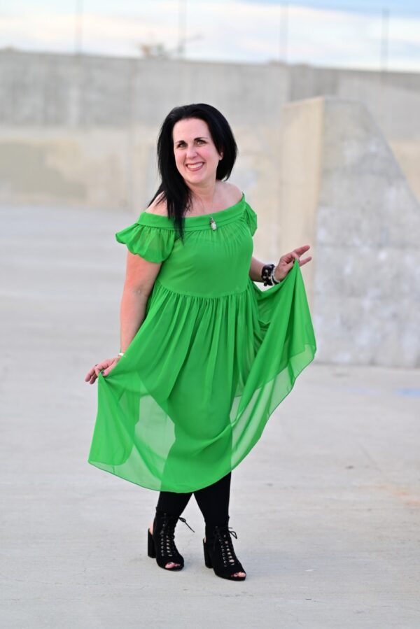 Lime Green Chiffon Dress – ZEJABET